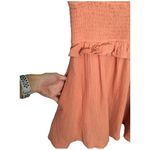 Socialite Smocked Waist Ruffle Strap Sleeveless Cotton Mini Dress Coral S Photo 4