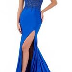 Tiffany Designs  Royal Blue Mermaid Prom Gown w/Slit Style 16058 Size 2 Photo 0