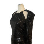 THE ATTICO Sequin Cut Out Chain Neck Gown in Black 42 4 Photo 7