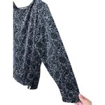 Liz Claiborne Gray Black Paisley Velvet Burnout Long Sleeve Top Plus Size 2X Photo 2