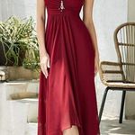 Ever Pretty  V-Neck High Low Chiffon Evening Party Dress Size US 6 Burgundy Photo 2