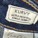 KanCan Kurvy Ultra High Ankle Jean Womens 28 Blue Split Frayed Hem Distressed Photo 13