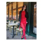 LIONESS  Rendezvous Mini Skirt in Crimson X-Large Womens Stretchy Ruffle Photo 10