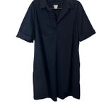Chico's  Collared Short Sleeve Shirt Dress Navy Blue Sz 3 US 16 / 18 Knee Length Photo 3
