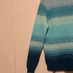Candace Cameron Bure Teal Ombre Women's Sweater Blue Photo 3