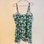 Noon Swim Swimwear Skirtini Ruffle Swim Dress Adjustable Blue Tropical Womens 20 Size undefined Photo 1