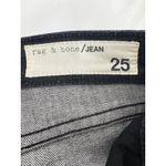 Rag and Bone  Distressed Black Wash Denim Jeans Ripped‎ Knee Slim Fit Size 25 Photo 2