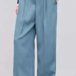 Cider  Wide Leg Pleated‎ Tailored Pants Blue Size Large Photo 0