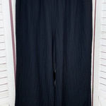 Eileen Fisher Eileen‎ Fisher Textured Crinkle Wide Leg Crop Pull On Pants Black Medium Photo 0