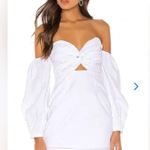 superdown NWT  Flynn Ruched sleeve White Off-Shoulder Mini Dress Photo 1