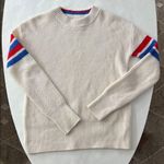 FAHERTY Throwback Stripe Organic Cotton & Cashmere Sweater XS $148 White Photo 2