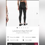 Lululemon Align Pant 28"
Incognito Camo Multi Grey
Size 2 Gray Photo 5