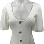 ASOS Women's White Short Sleeve Faux Button Down Midi Shirt A-line Dress Size 2 Photo 2