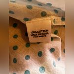 Eden & Olivia Eden Olivia Womens Flannel Shirt Size M White Polka Dots 3/4 Sleeve Button Up Photo 6