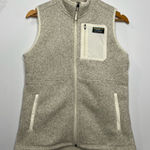 Women's L.L.Bean Sweater Fleece Long Vest Size Small Petite Tan Photo 0