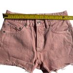 Mango  Denim Iconic Pink Frayed Hem Shorts Women’s 1 XS High Rise Barbiecore Photo 5