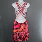 Women’s Cute Tie Dye Boutique Mini Sundress Dress size Medium Red Photo 4