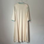 Vtg 2 piece JC Penney Robe Large Lingerie Cream Nightgown with Teal Accents ❤️ Green Photo 5
