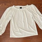 Ann Taylor Eyelet Ivory Smocked Neck Puffed Sleeve Blouse Size XS balloon sleeve Photo 2