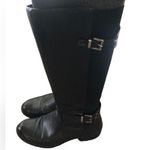 Anne Klein Faux Leather Tall Knee Boots 8.5 Side Zip Stretch Calf 1.5” Heel Photo 0