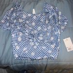 Kohls Blue and white floral crop top Photo 0
