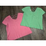 Talbots XL Cardigan Sweater + 4 Matching Tanks Shirts Pink Green Floral Set XL Photo 3