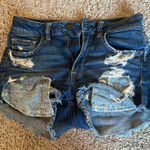 American Eagle Blue Jean Shorts with Lace Details Photo 0