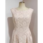 J Howard Women's Blush Rose/Beige Metallic Sleeveless Lace Dress Size 10 Pink Photo 3
