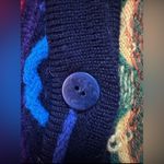 Vintage Aklanda cardigan retro 90s chunky3D knit Large new wool Coggi Style Blue Photo 4