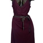 Alannah Hill Vintage Wine Purple Spaghetti Strap Midi Sheath Dress with Sash Photo 0