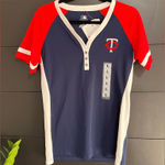 Genuine Merchandise MN TWINS Women’s Jersey Shirt NWT Baseball Sports Gameday MLB Sz L Photo 0