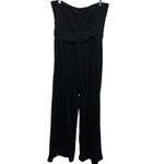Pink Lily  Black Strapless Wide Leg Jumpsuit Palazzo Pants L Pockets Photo 3