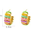 Colorful Bohemian Ethnic Style Studs Earrings For Women Fashion Jewelry Colorful Multiple Photo 2