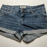I Love H81  Shorts Womens Sz 25 Blue Denim Cut Off Jean Shortie Distressed Photo 0