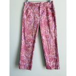 Ralph Lauren Lauren Pants Women Size 8 Paisley Straight Leg Preppy Stretch Pink Photo 3