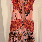 Free People  Dress Maxi Floral Print Red Pink Photo 0