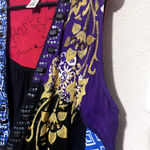 Usindo Vest sz S Beaded Embroidered Flowers Patchwork colorful Boho Art to wear Purple Photo 3