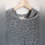 Sundry  Leopard Drawstring Hoodie Sweatshirt Faded Gray Leoapard Print Size 2=Med Photo 3