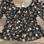 PaperMoon  Floral Black Blouse Photo 3