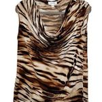 Calvin Klein Designer Cheetah Print Top Women’s Size Large Animal Stripes Shirt! Photo 0