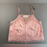 Michelle Mason Lacy Pink Silk Camisole Size 8 Photo 1