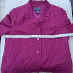 Laura Scott  Magenta Linen Blend Blazer size 10 Petite Photo 5