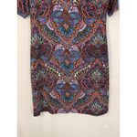 Nicole Miller Studio Women's Dress Size 12 Multicolor Paisley Print Short Sleeve Blue Photo 8
