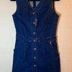 luvamia Women Casual Sleeveless Pocketed Denim Dress Blue Size M Photo 0