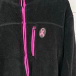 Breast Cancer Awareness Fleece Zip Up Sweater Jacket Womens size 2X Pink Ribbon Black Photo 4