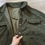 Large nwot women’s corduroy ribbed Hunter green button up shirt Photo 1