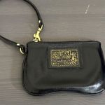 Coach  Poppy Wristlet Wallet Black Patent Leather Gold Zipper Y2K Photo 0