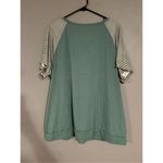 Boutique  Green White Short Sleeve Top With Pockets Size 2XL NWOT Photo 5