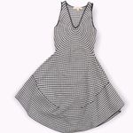 Jonathan Simkhai radial gingham fit and flare white and blue dress Photo 4