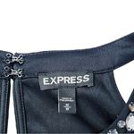 EXPRESS  Black Sleeveless Dressy Tank Top Blouse Rhinestone High Neck Medium Photo 3